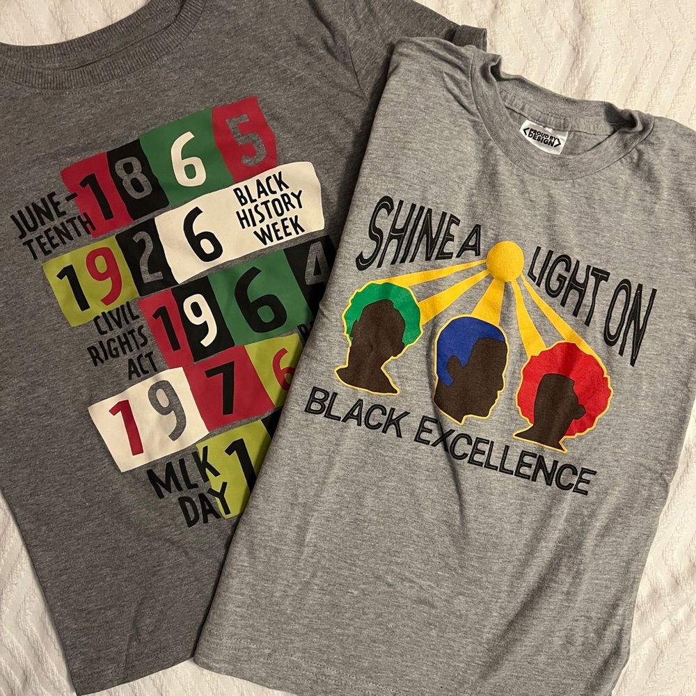 Set of 2 Black History Month Kids T-Shirts